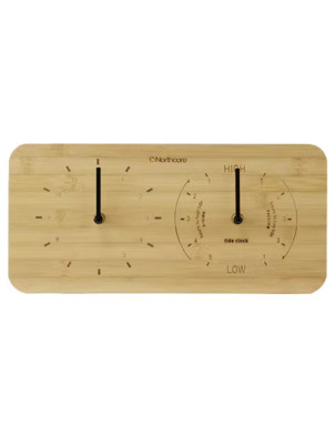 Northcore Wall Mounted Bamboo Time & Tide Clock Landscape - Bamboo