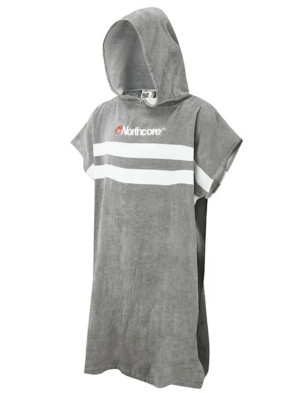 Northcore Beach Basha Stripe Hooded Towel Chaging Robe - Grey