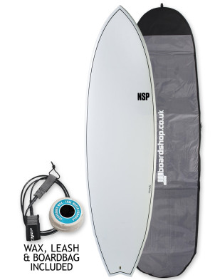 NSP Elements Fish surfboard 6ft 8 Package - White