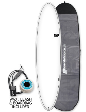 NSP Elements Funboard surfboard 7ft 6 Package - White