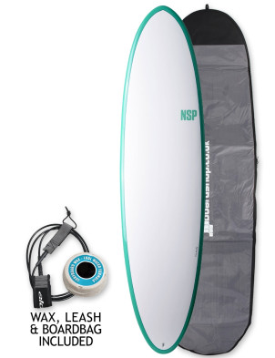 NSP Elements Funboard Surfboard 6ft 8 Package - Green