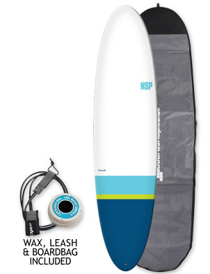 NSP Elements Funboard Surfboard 6ft 8 Package - Tail Dip Navy