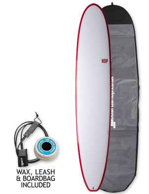 NSP Elements Longboard Surfboard 8ft 6 Package - Red