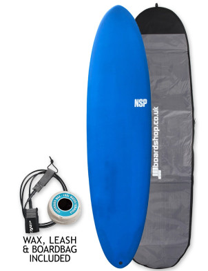 NSP Protech Funboard Surfboard 7ft 2 Package- Navy Tint