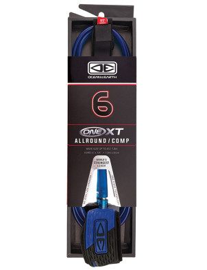 Ocean & Earth One XT All Round/Comp surfboard leash 6ft - Black Blue