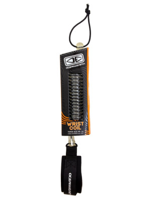 Ocean & Earth Coiled Wrist Bodyboard Leash - Black