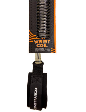 Ocean & Earth Coiled Wrist Bodyboard Leash - Black