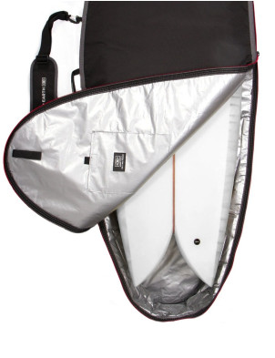 Ocean & Earth Compact Day Fish Surfboard bag 5mm 7ft 0 - Black/Red