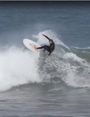 Mark Phipps One Bad Egg surfboard 7ft 6 Futures - White