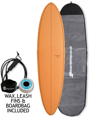 Torq Mod Fun surfboard 6ft 8 Package- Orange + Pattern