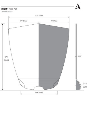 Roam 2 Piece Surfboard Tail Pad - Grey