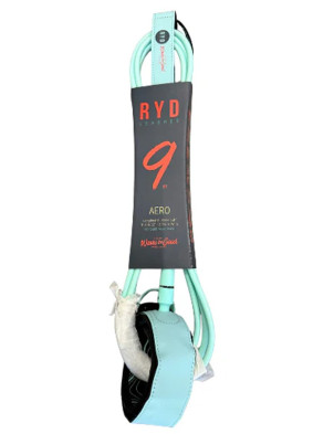 RYD Aero Knee Surfboard Leash 9ft - Aqua/Grey