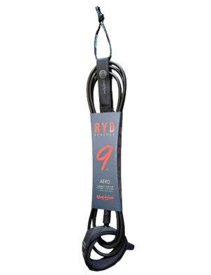 RYD Aero Knee Surfboard Leash 9ft - Black/Grey