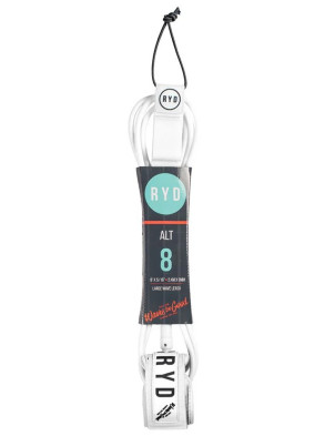 RYD Alt Ankle Surfboard Leash 8ft - White/Grey