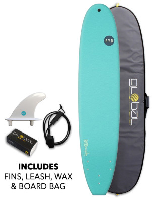 RYD Everyday Soft Surfboard 8ft 0 Package - Aqua