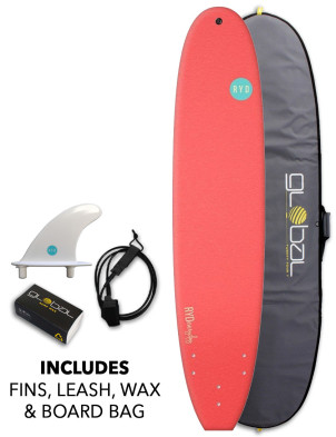 RYD Everyday Soft Surfboard 8ft 0 Package - Coral