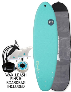 RYD Everyday Soft Surfboard 6ft 6 Package - Aqua