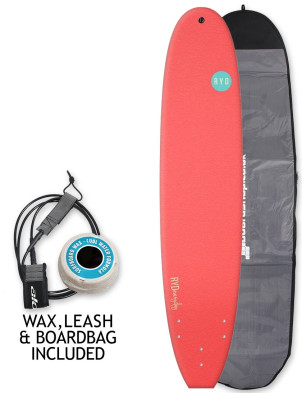 RYD Everyday Soft Surfboard 9ft 0 Package - Coral