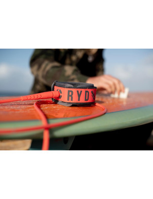 RYD Layback Surfboard Leash 8ft - Coral/Grey