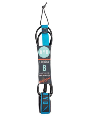 RYD Layback surfboard leash 8ft - Blue/Grey