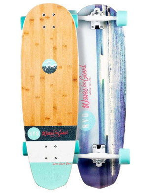 RYD True Surf Good Good Vibes Surf Skate/Cruiser 32 Inch - Aqua Coral
