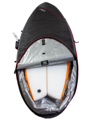 Ocean & Earth Compact Day Fish surfboard bag 5mm 6ft 0 - Black/Red