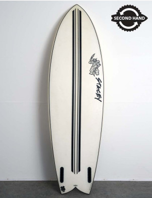 Second Hand Stacey EPS Phantom Phlex Two Times surfboard 5ft 10 Futures - White