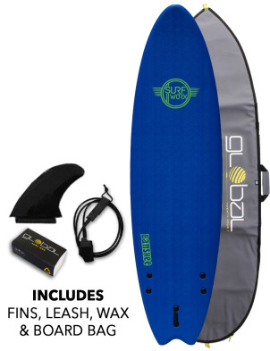 Surfworx Banshee Hybrid Soft Surfboard 7ft 0 Package - Navy
