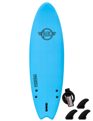 Surfworx Banshee Hybrid Soft Surfboard 6ft 0 - Azur Blue