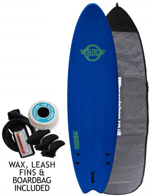Surfworx Banshee Hybrid Soft Surfboard 7ft 0 Package - Navy