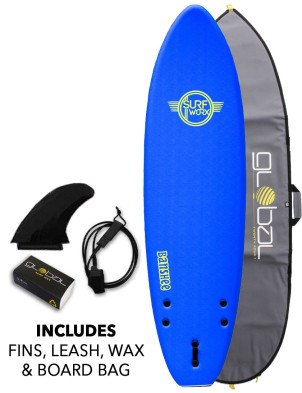Surfworx Banshee Mini Mal soft surfboard 6ft 6 Package - Navy