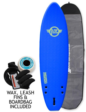 Surfworx Banshee Mini Mal soft surfboard 6ft 6 Package - Navy