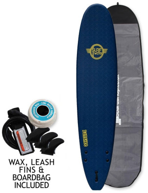 Surfworx Banshee Mini Mal soft surfboard 9ft 0 Package - Blue