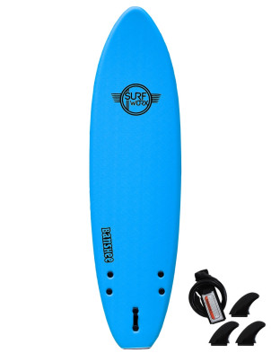 Surfworx Banshee Mini Mal soft surfboard 6ft 0 - Azur Blue
