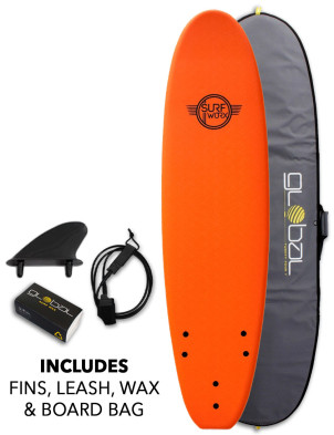 Surfworx Base Mini Mal soft surfboard package 7ft 0 - Orange