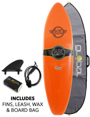 Surfworx Base Hybrid soft surfboard package 6ft 0 - Orange