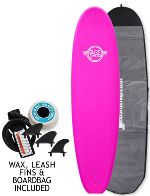 Surfworx Base Mini Mal soft surfboard package 7ft 0 - Pink