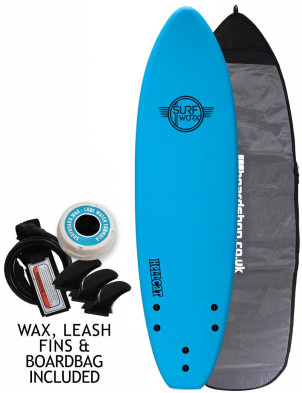 Surfworx Hellcat Mini Mal soft surfboard 6ft 6 package - Blue