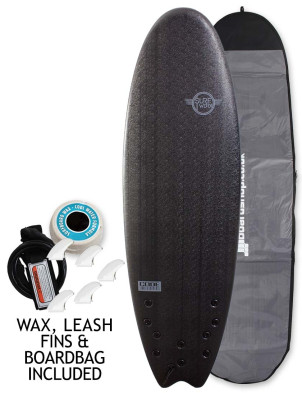 Surfworx Pro-Line Code Hybrid Soft Surfboard 6ft 4 Package - Black