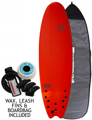 Surfworx Pro-Line Code Hybrid Soft Surfboard 6ft 4 Package - Orange