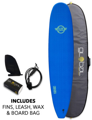 Surfworx Ribeye Longboard Soft Surfboard 9ft 0 Package - Navy