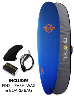 Surfworx Ribeye Mini Mal soft surfboard 7ft 0 Package - Navy