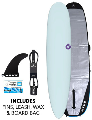 Torq 24/7 Longboard surfboard 9ft 0 Package - Pop Light Aqua