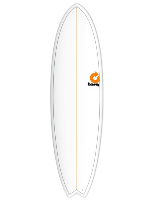 Torq Mod Fish surfboard 6ft 6 - White/Pinline