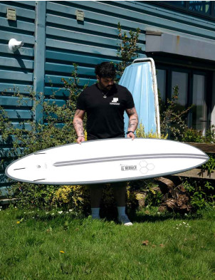 Torq x Channel Islands X-Lite M23 Surfboard 6ft 8 Futures - White + Pinline