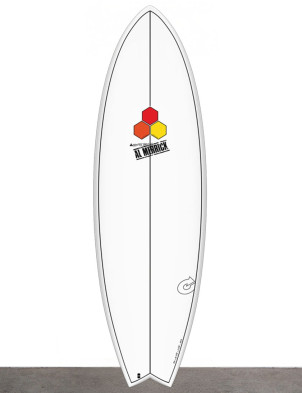 Torq x Channel Islands X-Lite 3.0 Pod Mod surfboard 6ft 6 - White + Pinline