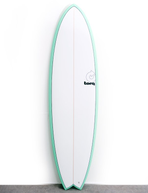 Torq Mod Fish surfboard 6ft 6 - Sea Green/Pinline/White Deck