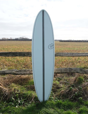 Torq Mod Fun Mini Mal surfboard 7ft 2 - White/Carbon Strip