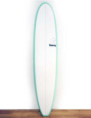 Torq Mini Long surfboard 8ft 0 - Sea Green/Pinline/White Deck