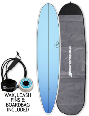 Torq Longboard surfboard 9ft 1 Package - Light Blue Fade